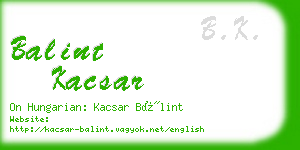 balint kacsar business card